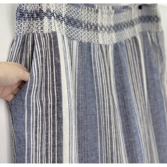 Maurices Plus Size Linen Blend Wide Leg Pull On Cropped Pants‎ Sz 2 Coastal Boho - Picture 4 of 11